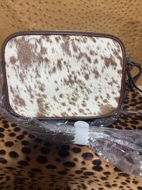 Mark & Graham Black and White Fur Crossbody Bag